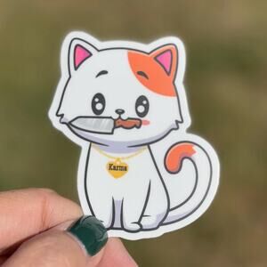 Swiftie-Inspired "Karma Is A Cat" Sticker - Die-Cut Vinyl Design